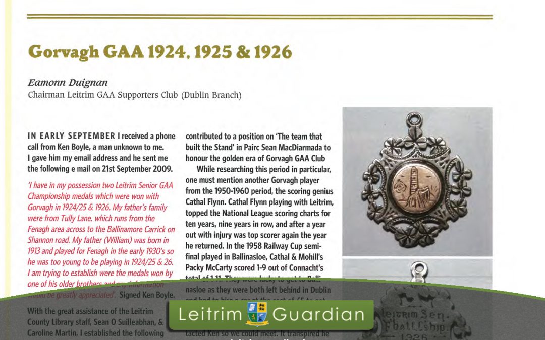 10 – Gorvagh GAA 1924,1925 & 1926 | LG2010