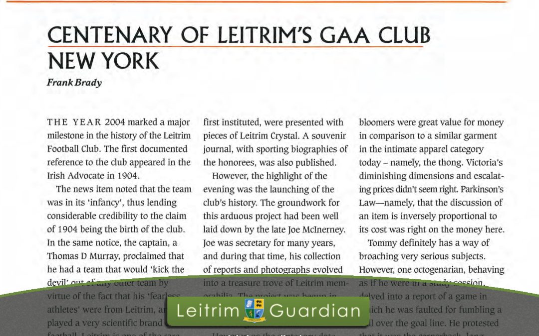 113 – Centenary of Leitrim’s GAA Club New York | LG2005