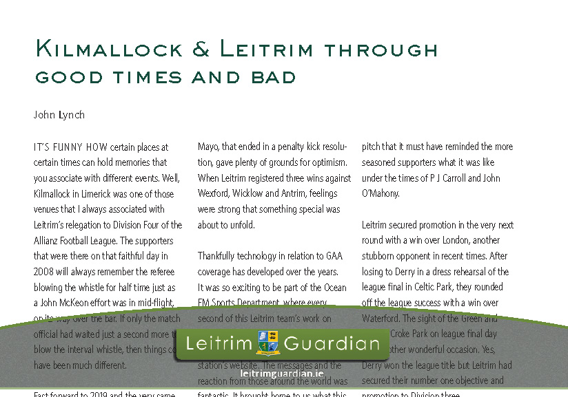 32 – Killmallock and Leitrim through good times and bad | LG2020