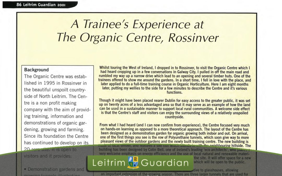 86 – A Trainee’s Experience at the Organic Centre, Rossinver | LG2001